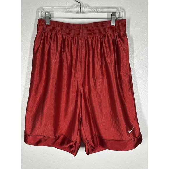 Nike Shorts Mens Large Red Basketball Athletic Mesh Swoosh Logo Gym Casual - Picture 9 of 9